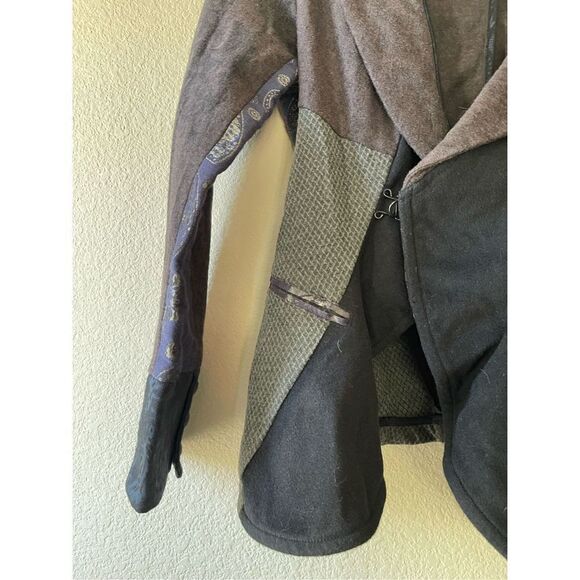 Angels never die wool patchwork color black blazer size medium - Picture 5 of 8